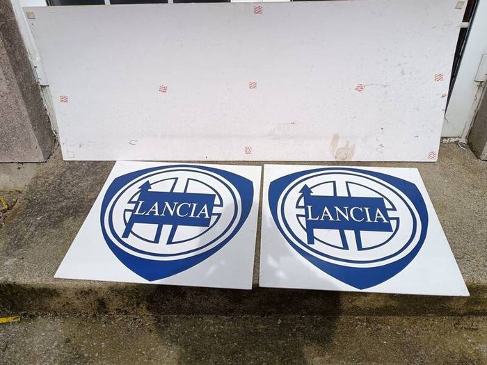 3 X Vintage Lancia Car Dealership Signs