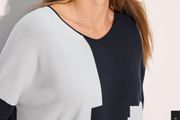 Cecil Oversized Fine Knit Jumper - Navy White- Size XS Fits UK 10 and 12 - BNWT RRP 49.95