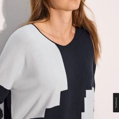 Cecil Oversized Fine Knit Jumper - Navy White- Size XS Fits UK 10 and 12 - BNWT RRP 49.95