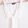 White Ruffle Detail Bralet - Size 4 Image 3