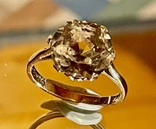 9ct Gold ring, Smoky Quartz gemset