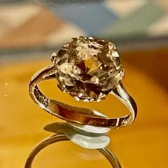 9ct Gold ring, Smoky Quartz gemset