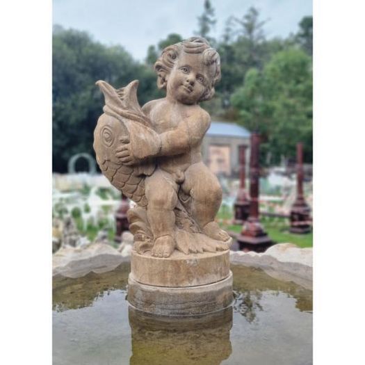 Limestone Cherub Fountain CH-NF582