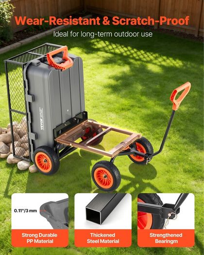 Garden Dump Cart 362kg with Fence