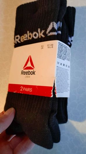 2 Pairs Of Black Reebok Crew Socks (new).