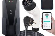 Portable EV Charger Type 2, 16A 3.7 kW, Electric Vehicle Car Charger with 28 ft Charging Cable CEE 7/7 Plug, IEC 62196 Home EV Charging Station with Storage Bag Charging Cable Hook, IP66