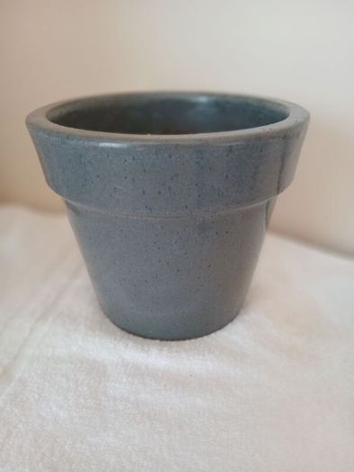 Glazed Terracotta Planter Pot.  Slate grey.