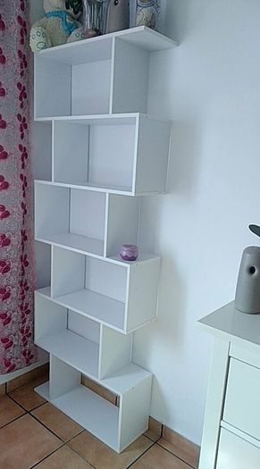 BRAND NEW 6 Tier Wooden Bookshelf S Shape Shelving Unit