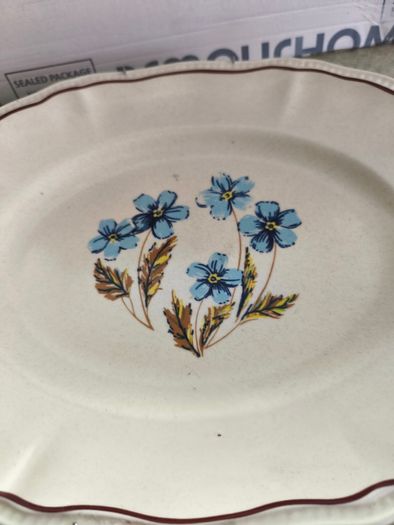 Kensington Staffordshire England Ironstone Hyde Park Platter as hanging plate is some chips at the edges