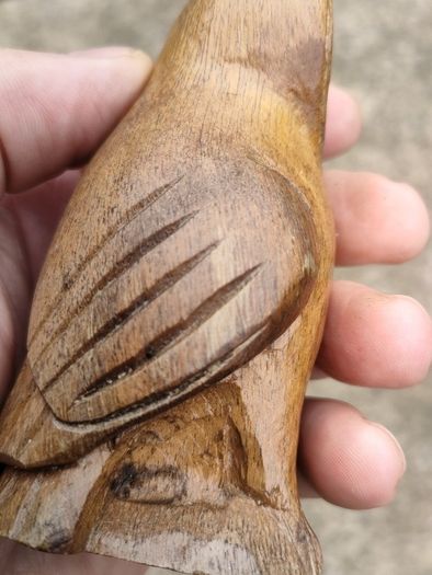 Hardwood carved Tawny owls