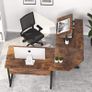 _L-shaped desk, computer desk corner desk, computer desk with tiltable drawing board, PC desk angle combination for office work study room Image 3