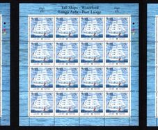 2005 Ireland Tall Ships Waterford Commemorative Stamp Sheetlet Plate 1A1A1A1A Mint Never Hinged (MNH)