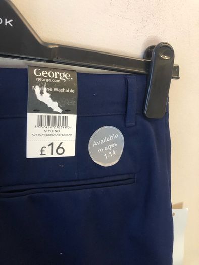 NEW navy trousers (age 12-13)