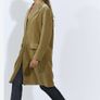 Reduced Fab Zara Light Khaki Green Velvet Coat Image 3