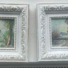 Old Hand Painted Pictures x2