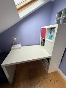 IKEA Desk & Bookshelves attached. Excellent condition