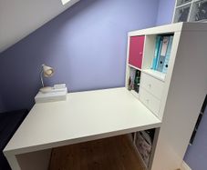 IKEA Desk & Bookshelves attached. Excellent condition
