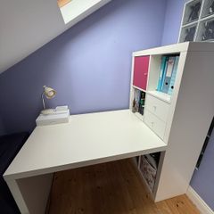 IKEA Desk & Bookshelves attached. Excellent condition