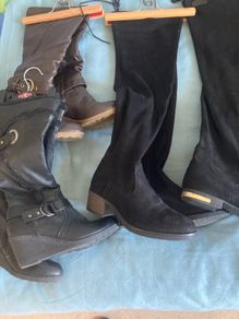 Four Pairs of Boots. 2 Tall boots 2 knee Boots