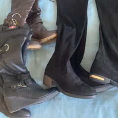 Four Pairs of Boots. 2 Tall boots 2 knee Boots