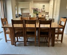 Solid Wood Dining Table & 8 Chairs