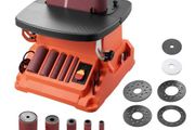 Oscillating Belt and Spindle Sander, 2000RPM Benchtop Spindle Sander with 16mm Stroke, 5 Sleeves (12.7-50.8 mm) &amp; 610 x 98 mm Sanding Belt for Woodworking, Furniture Sanding, DIY Projects