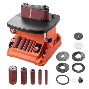 Oscillating Belt and Spindle Sander, 2000RPM Benchtop Spindle Sander with 16mm Stroke, 5 Sleeves (12.7-50.8 mm) & 610 x 98 mm Sanding Belt for Woodworking, Furniture Sanding, DIY Projects