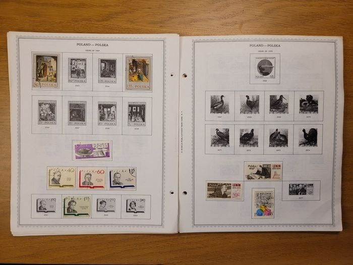 Poland 1946 -1983  Minkus Stamp album pages partially filled