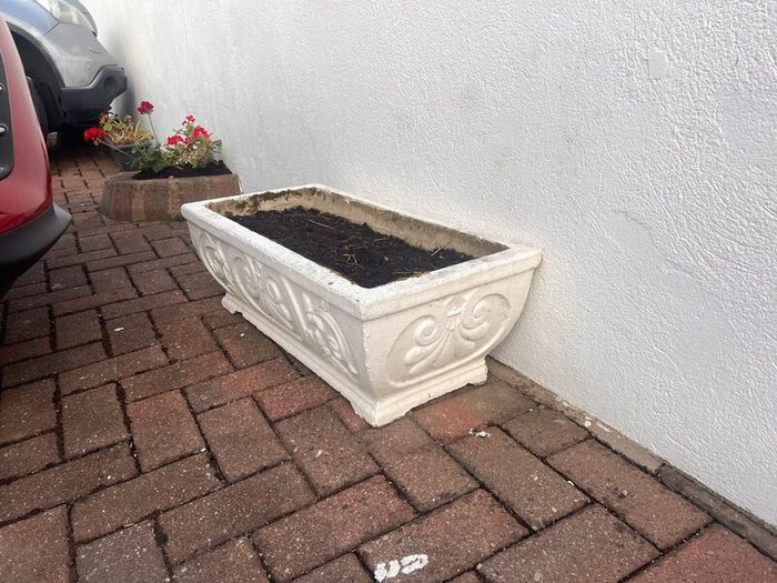 Stone concrete rectangular planters x 4