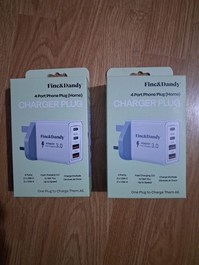 4 Ports USB-C Fast Chargers X2