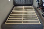 Beautiful Very Sturdy Grey Fabric 4Ft 6 Double Bed Frame - Can Deliver