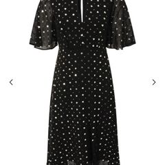 Monsoon Demetria sequin hearts hanky hem dress black