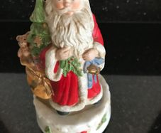 Vintage Ceramic Musical Santa