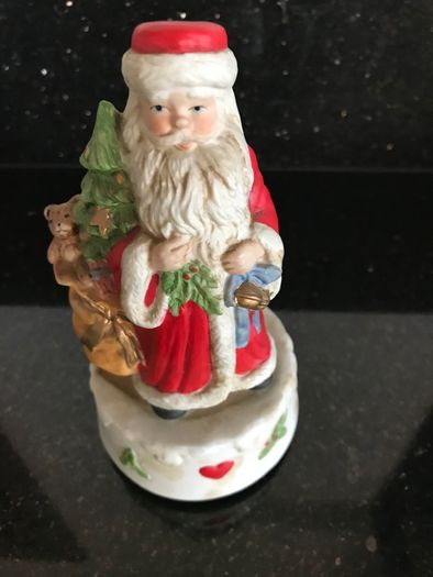 Vintage Ceramic Musical Santa