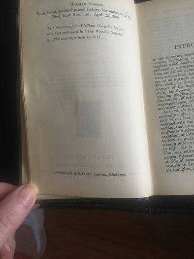 William Cowper's Letters.  A Selection
