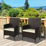 2 PC Rattan Chairs Set-Dark Coffee (FREE SHIPPING) Image 2
