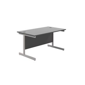 New Straight Office Desk with Cantilever Legs W1800 x D800mm - Black