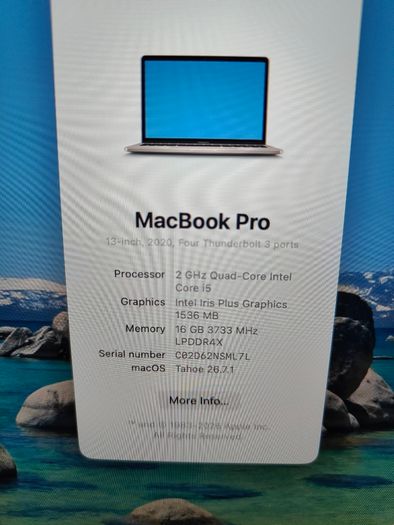 MacBook Pro 2020, 13-inch, 16gb ram, 512gb storage, 941 cycle count battery, like new condition