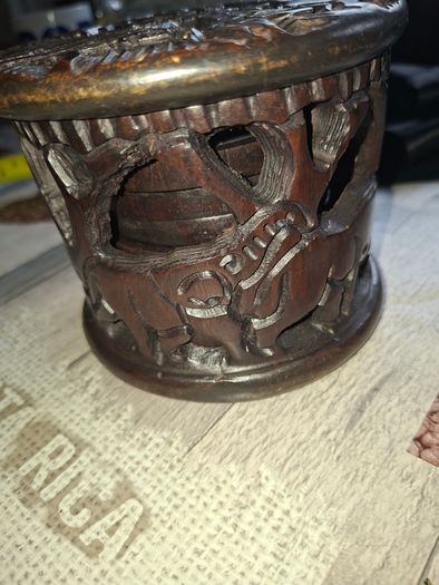 Beautiful Rare Full Set of African Hand Carved Wooden Place Mats with an Amazing Original Holder Postage Available,