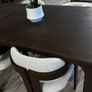 Contemporary Dark Walnut Dining Table Ex Display, Excellent Condition Image 5