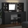 Dressing Table Set with Drawer 3 pcs Black oak Engineered wood Image 4