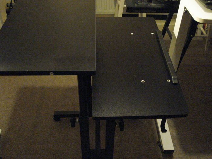 Adjustable height mobile desk - black