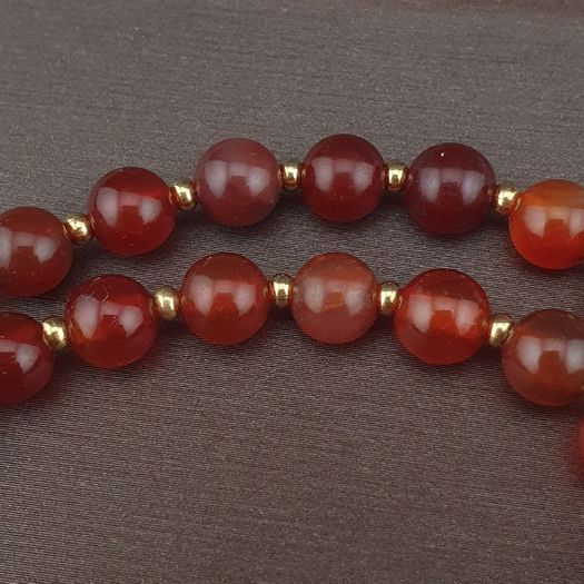 Antique Carnelian Red Agate With Sterling 925 Silver Leaf Pendant Necklace