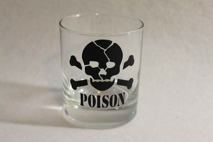 Set of 2 Vinyl for Halloween Adhesive Glass Vinyl Poison stickers decals