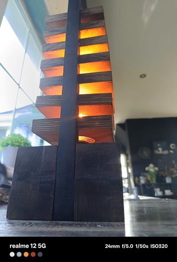 Hand crafted tiered lamp