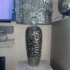 Silver table lamp 65cm