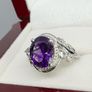Silver Natural Moroccan Amethyst "Leafy Grace" Ring Image 6