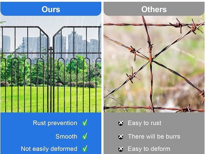Garden Fencing, 10 Pcs Temporary Fencing Animal Fence Barrier, Decorative Metal Fencing for Outdoor Grassland Yard Patio
