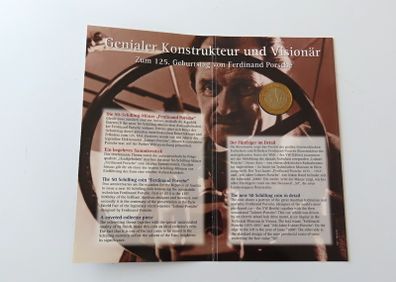 Porsche Coincard | Ferdinand Porsche | Special UNC Austria 50 schilling 2000