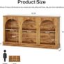 Natural Wood Console Table with Storage 160cm Long Arched Entrance Table | 3 Tier Wooden Image 2